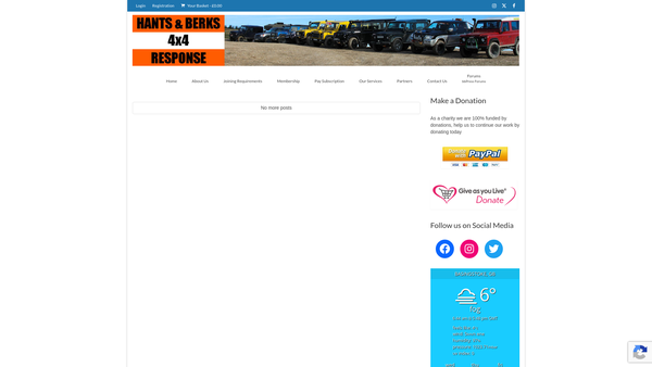Screenshot of the Hampshire And Berkshire 4x4 Response website