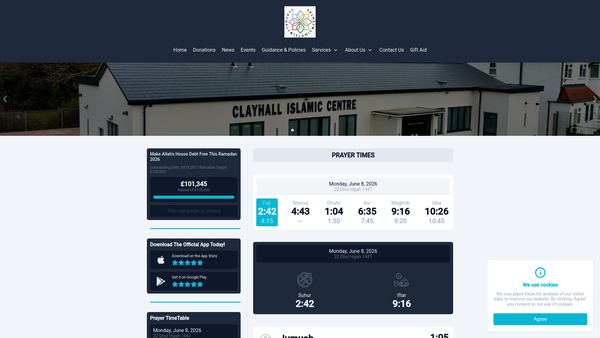 Screenshot of the Clayhall Community Centre website