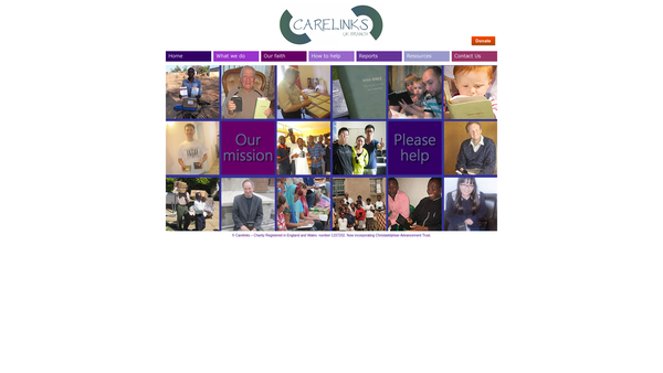 Screenshot of the Carelinks website