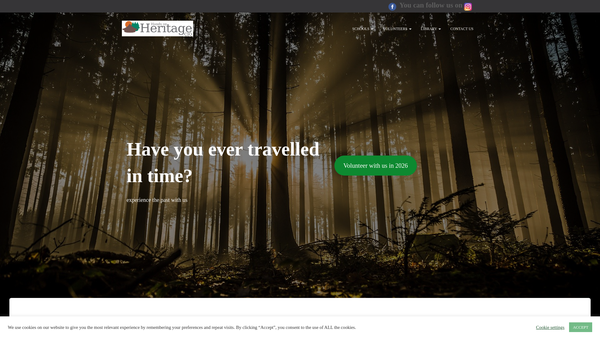 Screenshot of the Hands On Heritage website