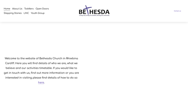Screenshot of the Bethesda Cardiff website
