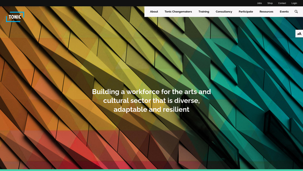 Screenshot of the Tonic Theatre CIO website