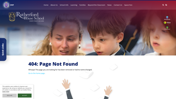Screenshot of the Friends Of Rutherford House School website