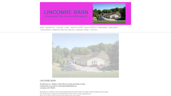 Screenshot of the Downend Folk House Association website