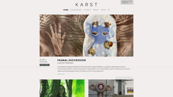 Screenshot of the Karst website