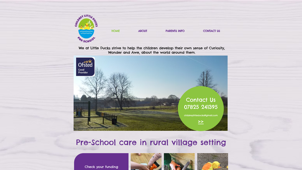 Screenshot of the Childrey Little Ducks Pre-School website