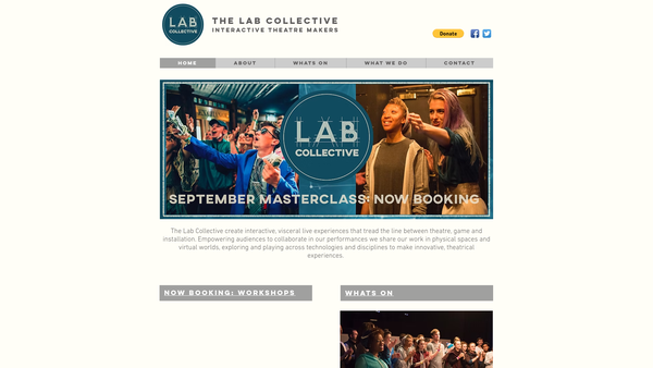 Screenshot of the The Lab Collective website
