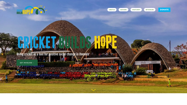 Screenshot of the Cricket Builds Hope website