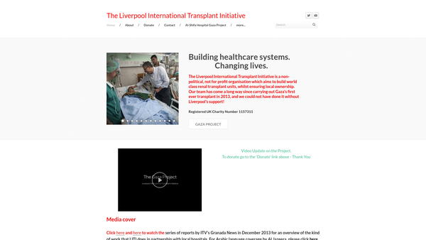 Screenshot of the Liverpool International Transplant Initiative website