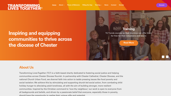 Screenshot of the Transforming Lives Together website