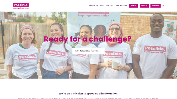 Screenshot of the The 10:10 Foundation website