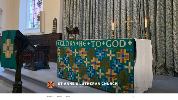 Screenshot of the St. Anne's Lutheran Church Ltd website