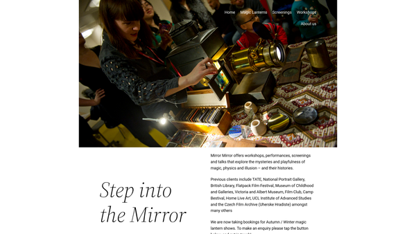 Screenshot of the Mirror Mirror Education website