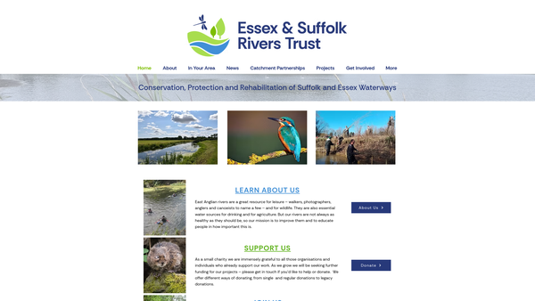 Screenshot of the Essex And Suffolk Rivers Trust website