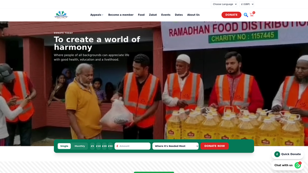Screenshot of the Dorset Humanity Help Foundation UK website