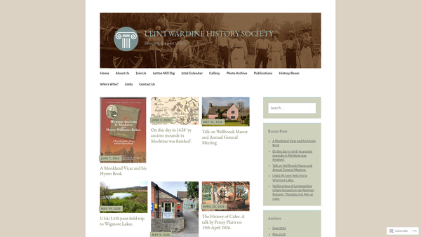 Screenshot of the Leintwardine History Society website