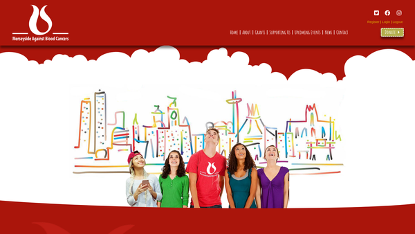 Screenshot of the Merseyside Against Blood Cancers website
