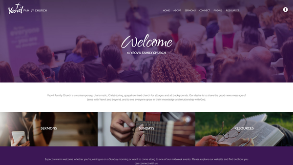 Screenshot of the Yeovil Family Church website