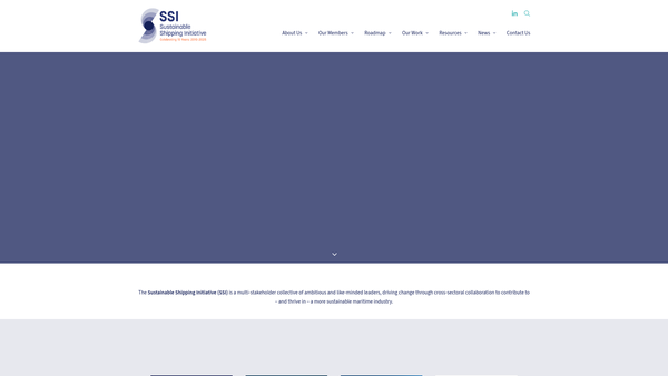 Screenshot of the The Sustainable Shipping Initiative Limited website