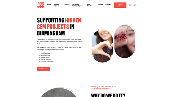 Screenshot of the Lovebrum website