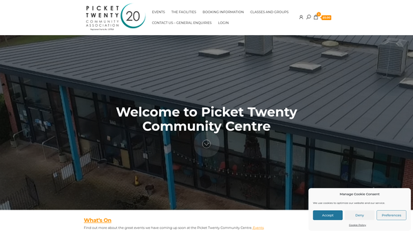 Screenshot of the Picket Twenty Community Association website