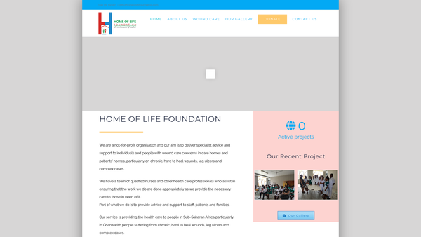 Screenshot of the Home Of Life Foundation Limited website