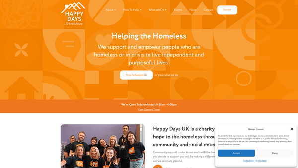 Screenshot of the Happydays Ministries UK website