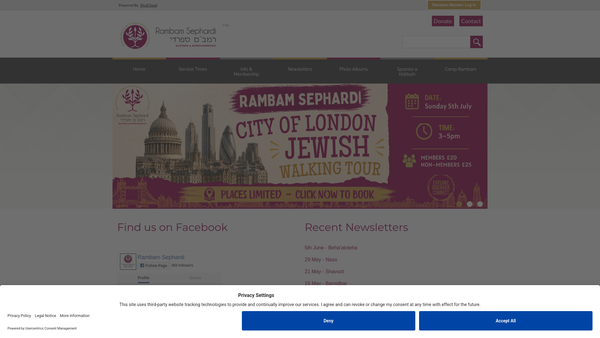 Screenshot of the Rambam Sephardi website