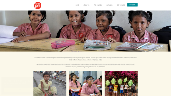 Screenshot of the Future Hope (U.K.) website