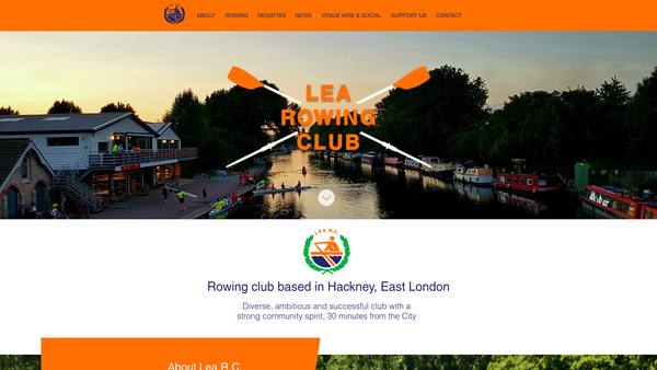Screenshot of the Lea Rowing Club Limited website