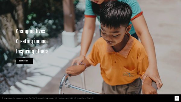Screenshot of the Inspirasia Foundation UK website