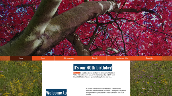 Screenshot of the Daws Hall Trust website