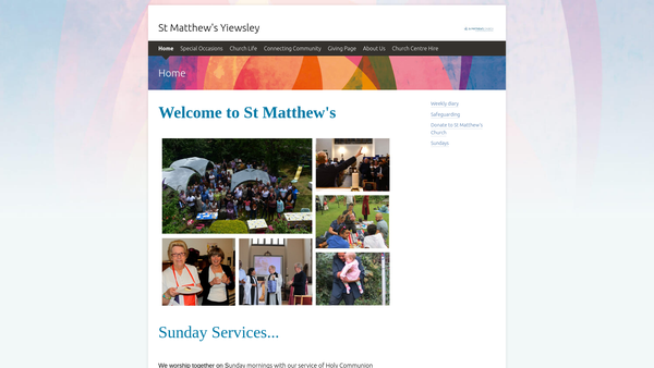Screenshot of the The Parochial Church Council Of St Matthew's Church Yiewsley website