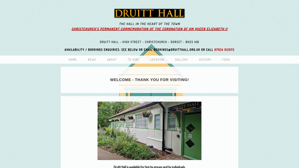 Screenshot of the Druitt Hall Community Association website