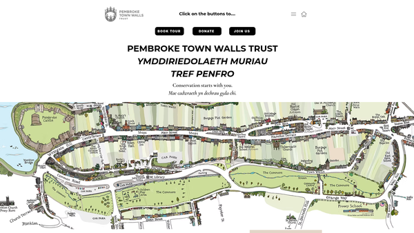 Screenshot of the Pembroke Town Walls Trust website