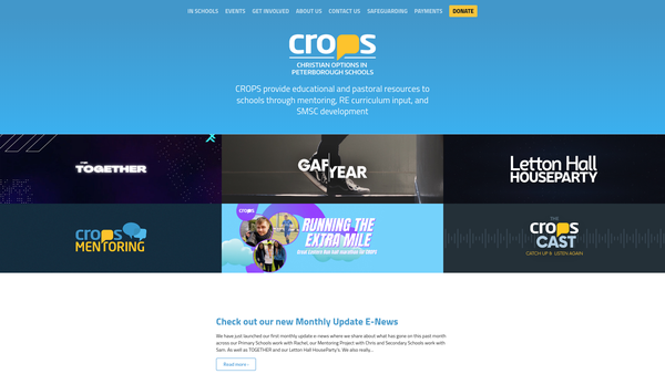 Screenshot of the Crops website