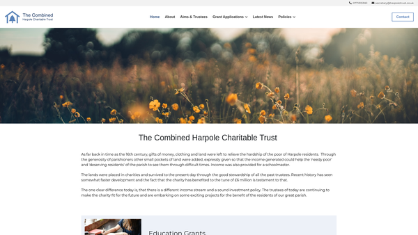 Screenshot of the The Combined Harpole Charitable Trust website