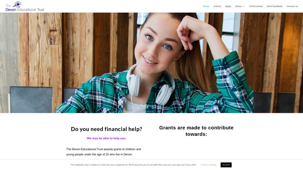 Screenshot of the Devon Educational Trust website