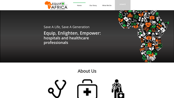 Screenshot of the Equipafrica Chartiable Trust website