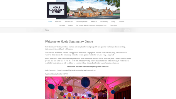 Screenshot of the Hoole Community Development Trust website