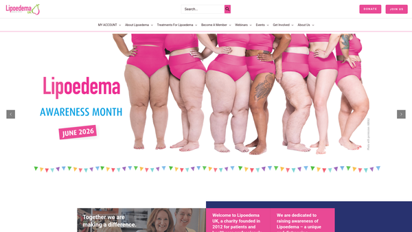 Screenshot of the Lipoedema UK website