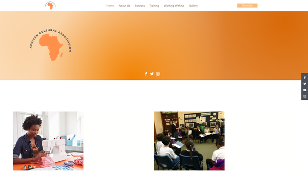 Screenshot of the African Cultural Association website