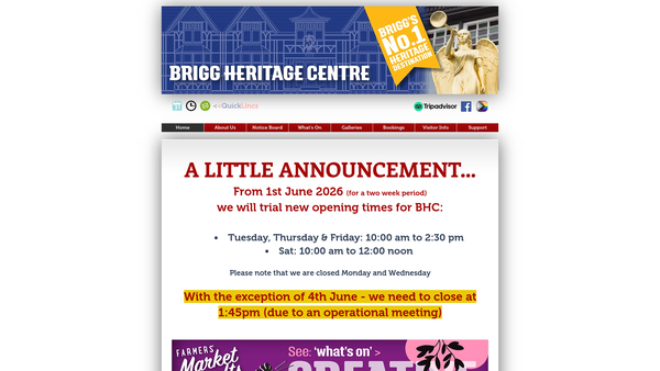 Screenshot of the Ancholme Valley Heritage Trust Ltd website