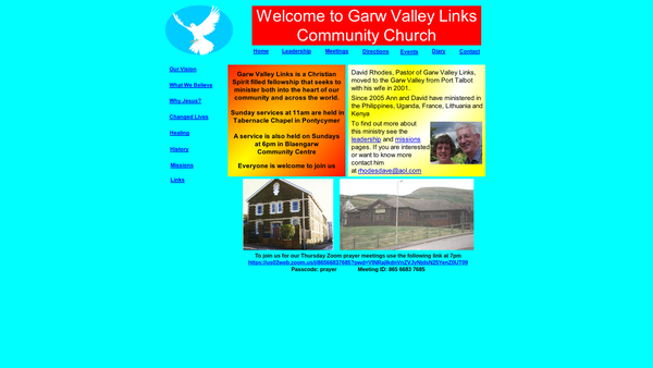 Screenshot of the Garw Valley Links website