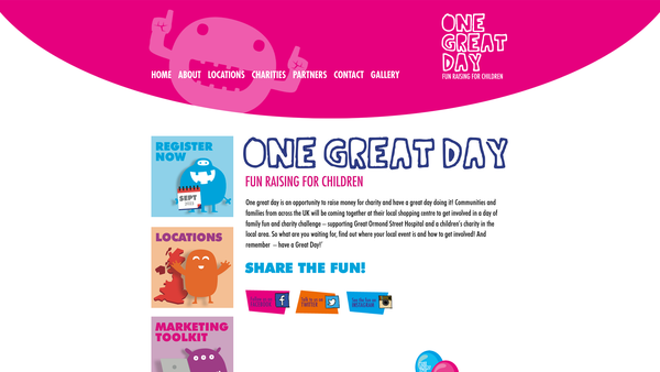 Screenshot of the One Great Day website