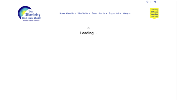 Screenshot of the The Silverliningcharity website