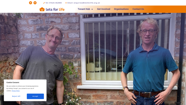 Screenshot of the Lets For Life website