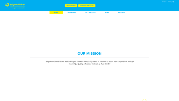 Screenshot of the The Saigon Children's Charity CIO website