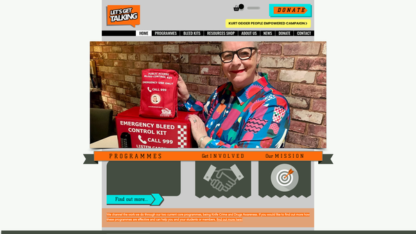 Screenshot of the Let's Get Talking website