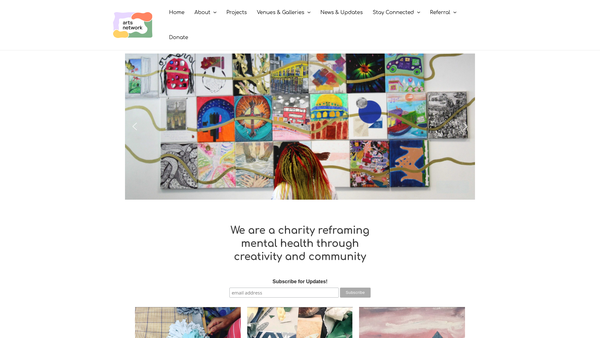 Screenshot of the South East London Arts Network website